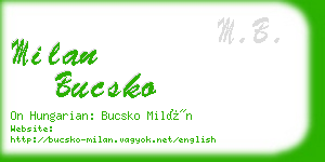 milan bucsko business card